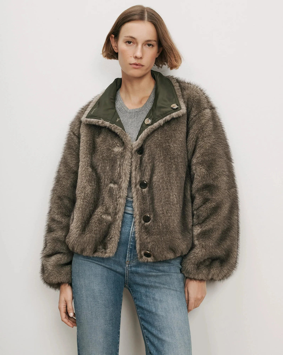 Varell Reversible Jacket Loden Outerwear - Longsleeve Veronica Beard 