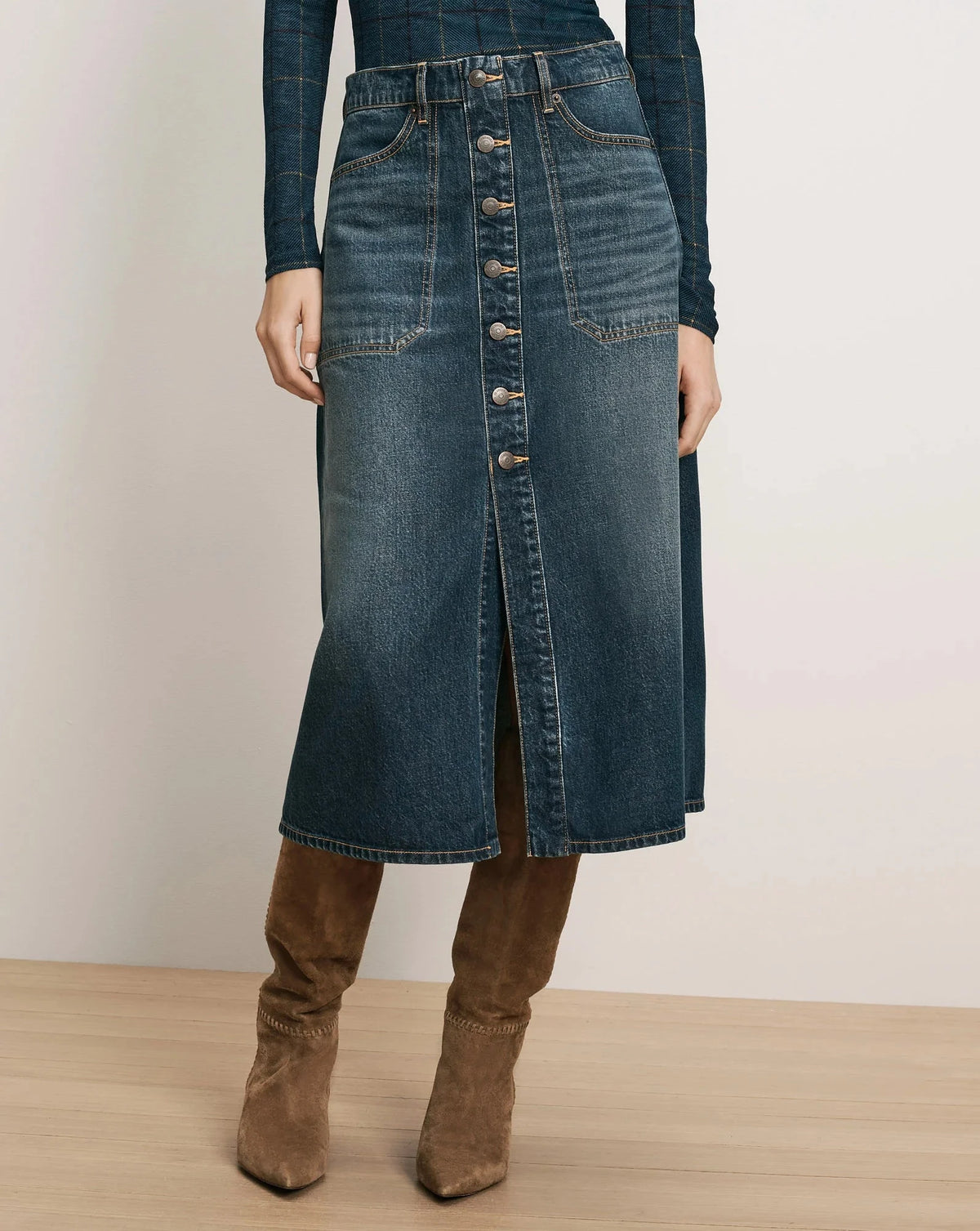 Hathaway Denim Maxi Skirt Sweet Dream Skirts - Maxi Veronica Beard 