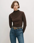 Mylie Top Espresso Tops - Turtleneck Veronica Beard 
