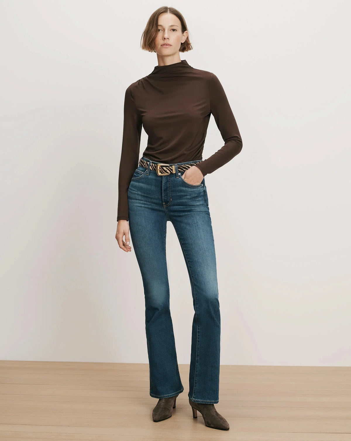 Mylie Top Espresso Tops - Turtleneck Veronica Beard 