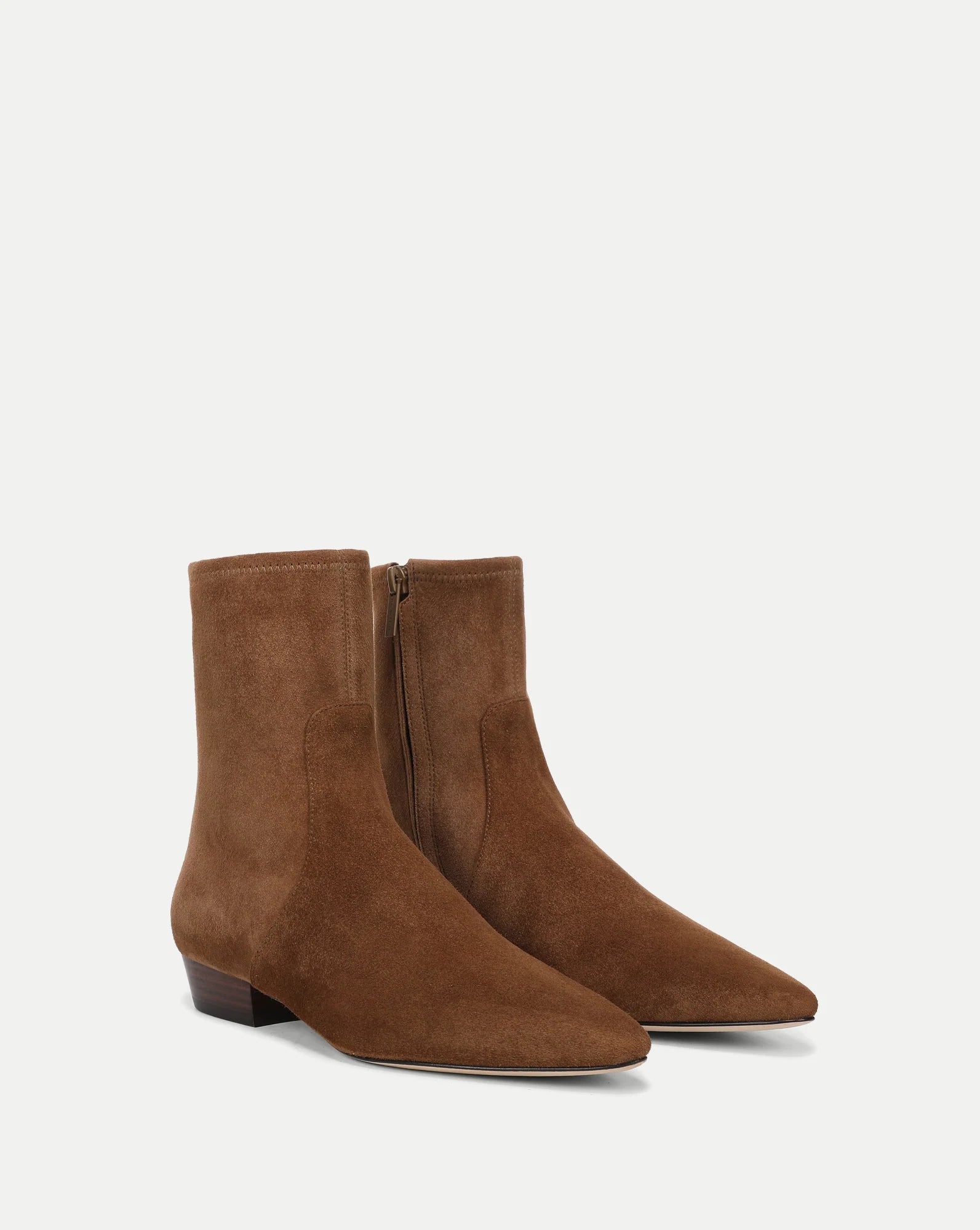 Glinda Stretch Ankle Boot Suede Chestnut