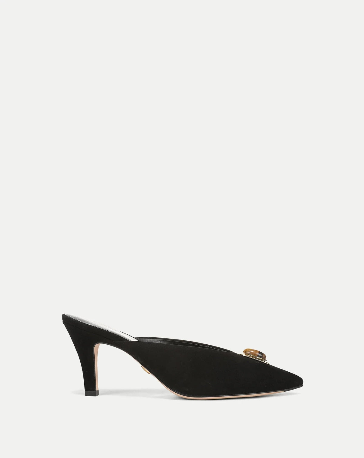 Rochelle Cabochon Suede Mule Black Pumps - High Veronica Beard - Shoes 