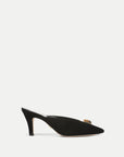 Rochelle Cabochon Suede Mule Black Pumps - High Veronica Beard - Shoes 