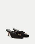 Rochelle Cabochon Suede Mule Black Pumps - High Veronica Beard - Shoes 