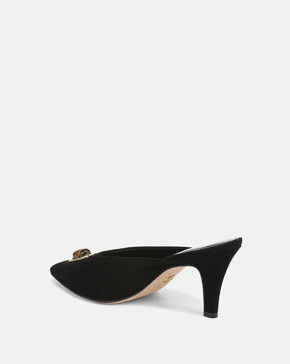 Rochelle Cabochon Suede Mule Black Pumps - High Veronica Beard - Shoes 