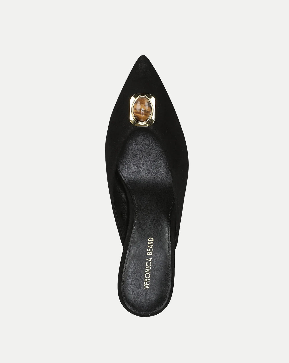 Rochelle Cabochon Suede Mule Black Pumps - High Veronica Beard - Shoes 