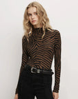 Wyeth Turtleneck Ochre Black Tops - Turtleneck Veronica Beard 