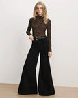 Wyeth Turtleneck Ochre Black Tops - Turtleneck Veronica Beard 