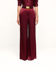 Pilar Silk Wide Leg Pant Merlot Red Pants - Trousers L'Agence 