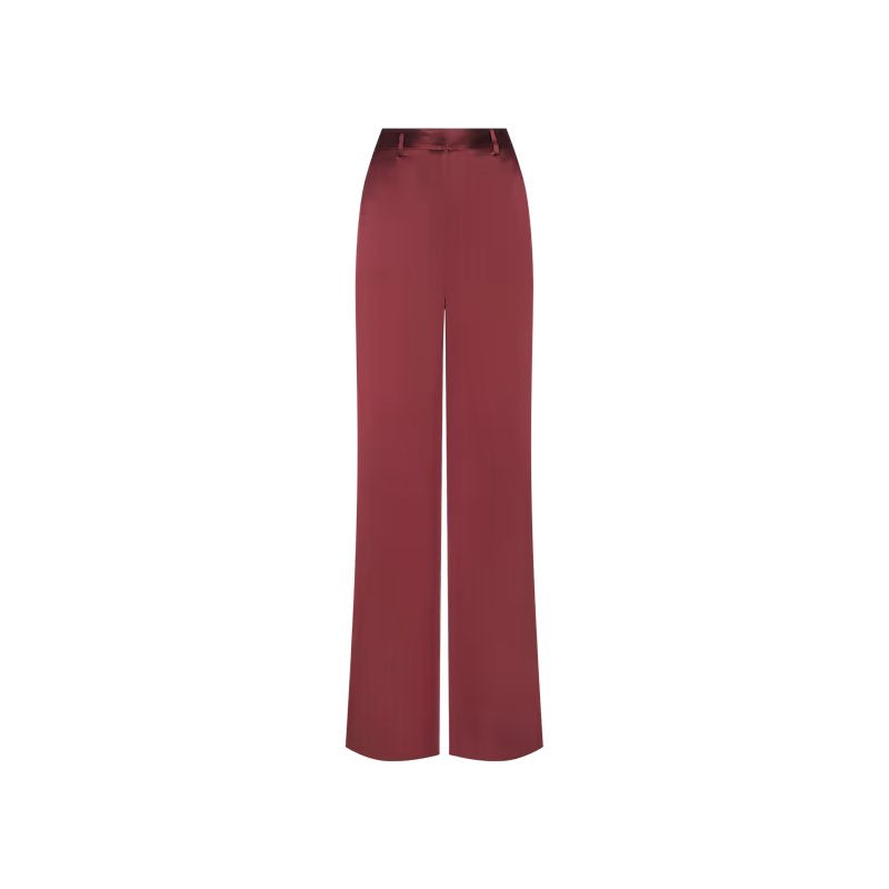 Pilar Silk Wide Leg Pant Merlot Red Pants - Trousers L'Agence 