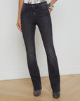 Ruth High Rise Straight Raw Obsidian Denim - Straight L'Agence 