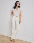 Ruth Straight Leg Jean Vintage White Denim - Straight L'Agence 