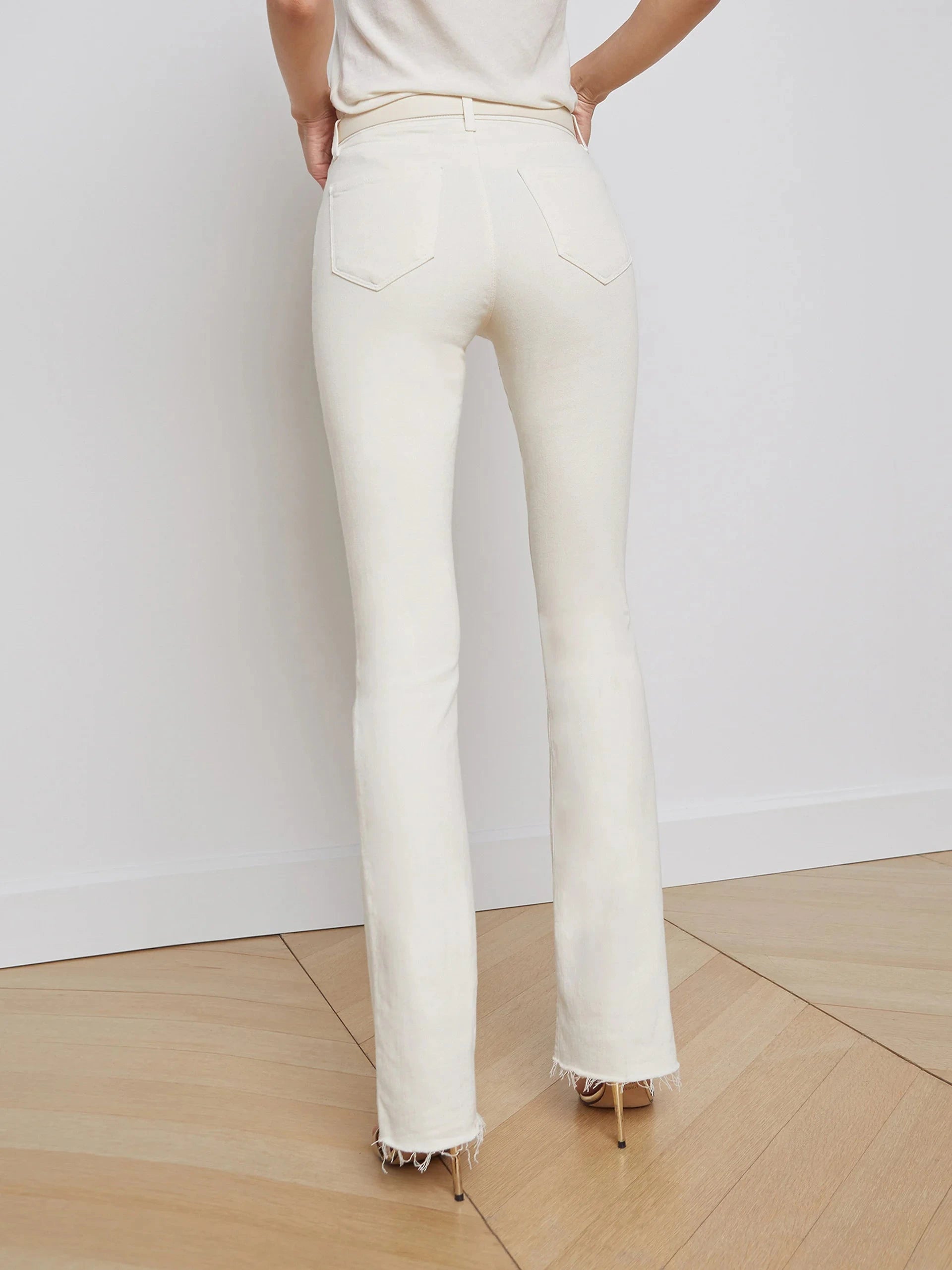 Ruth Straight Leg Jean Vintage White Denim - Straight L'Agence 
