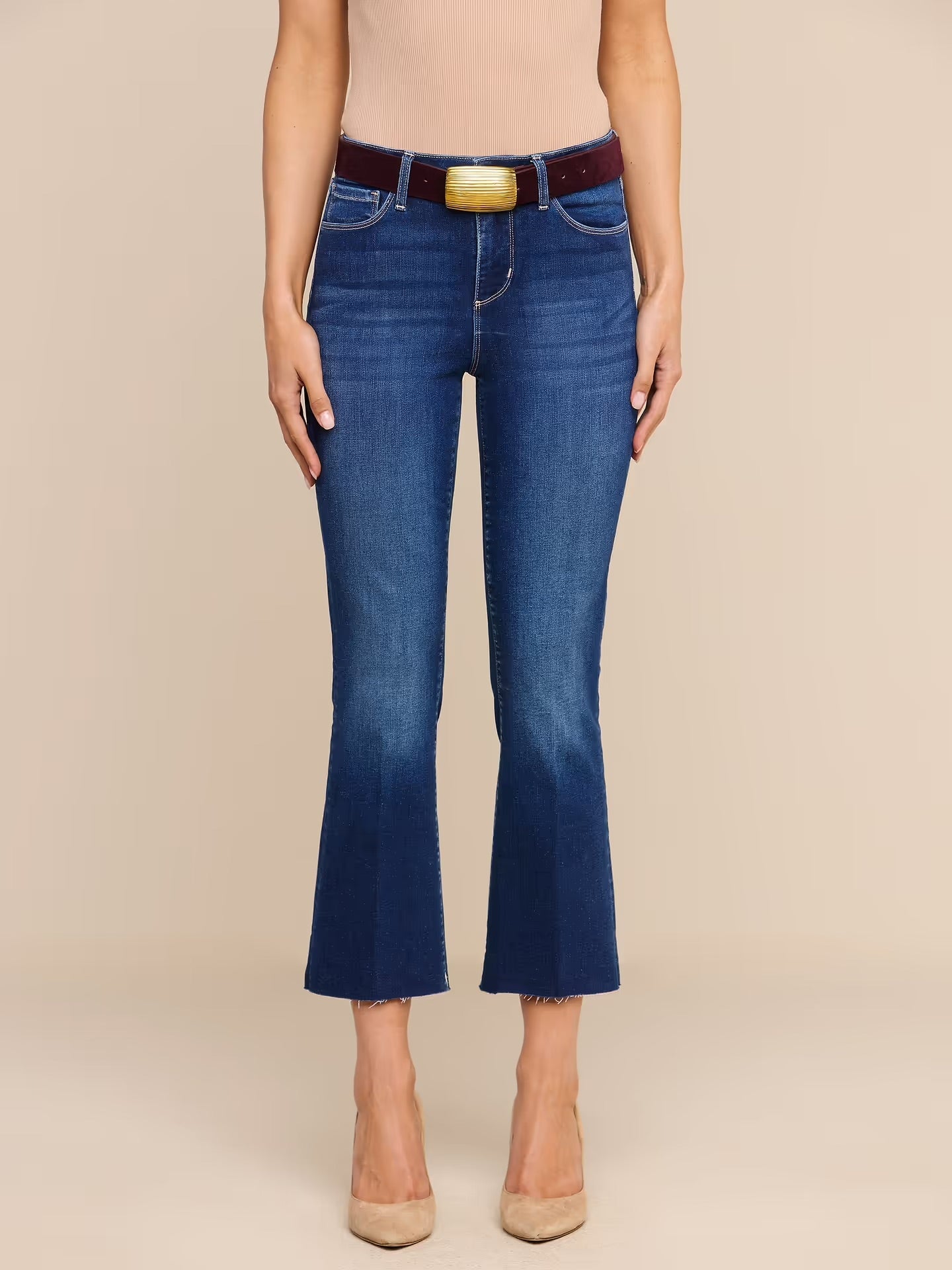 Montell Suede Belt Burgundy Suede
