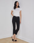 Kendra High Rise Crop Flare Black