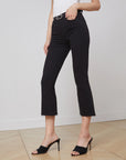 Kendra High Rise Crop Flare Black