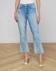 Kendra High Rise Crop Flare Dry Ice Denim - Cropped & Ankle L'Agence 