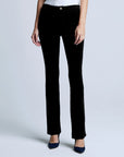 Stevie Velvet High Rise Straight Noir Denim - Straight L'Agence 