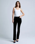 Stevie Velvet High Rise Straight Noir Denim - Straight L'Agence 