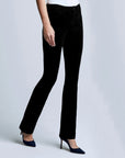 Stevie Velvet High Rise Straight Noir Denim - Straight L'Agence 