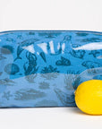 Small Ocean Toile Makeup Bag Blue/Dark Blue