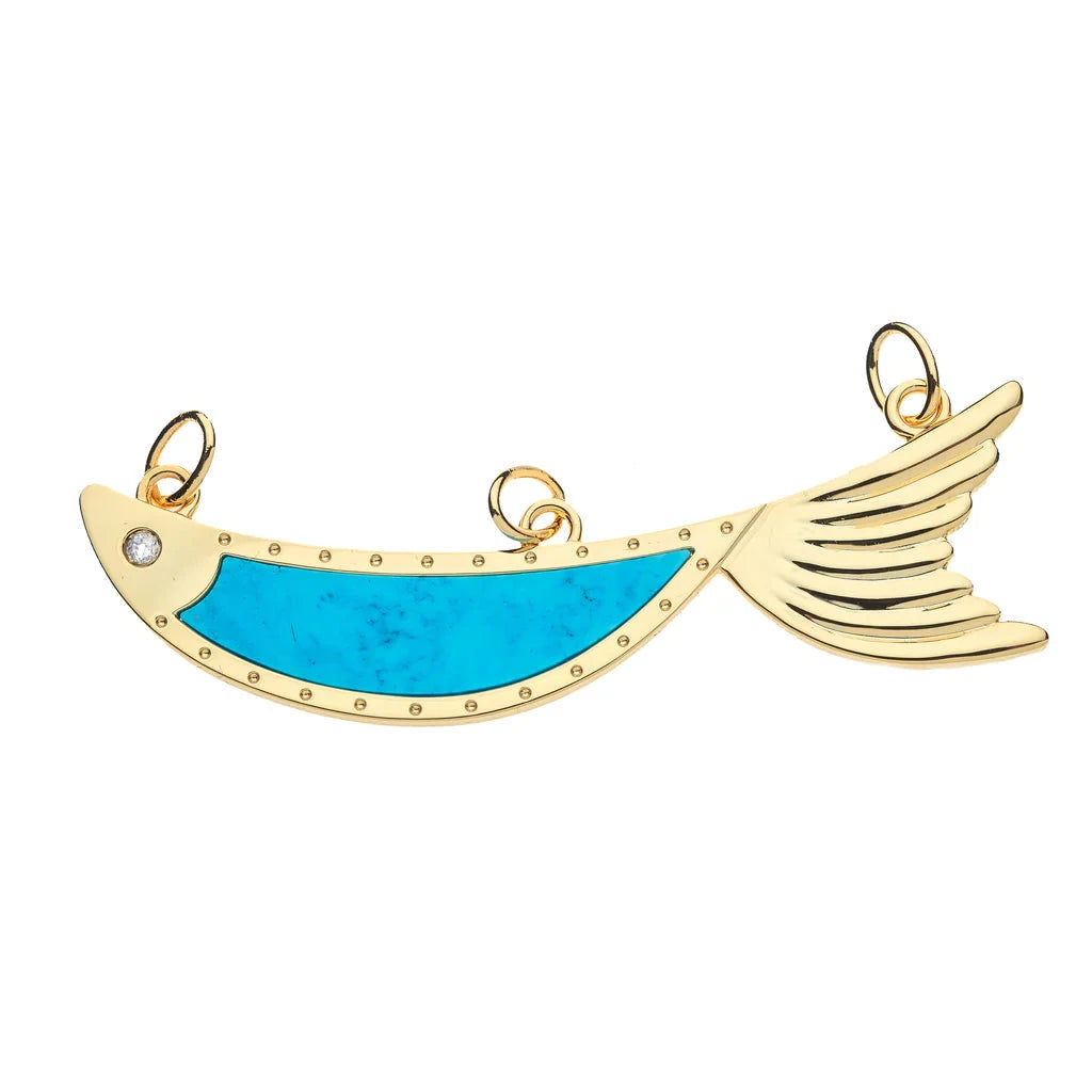 Strong Keep Swimming Fish Pendant Neck Cuff Necklaces Jane Win 