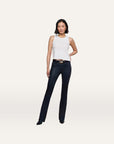 Selma High Rise Sleek Baby Boot Coated Deep Midnight Denim - Flare & Wide Leg L'Agence 