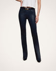 Selma High Rise Sleek Baby Boot Coated Deep Midnight Denim - Flare & Wide Leg L'Agence 