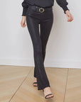 Selma Coated Bootcut Jean Noir Denim - Flare & Wide Leg L'Agence 