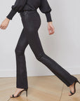 Selma Coated Bootcut Jean Noir Denim - Flare & Wide Leg L'Agence 