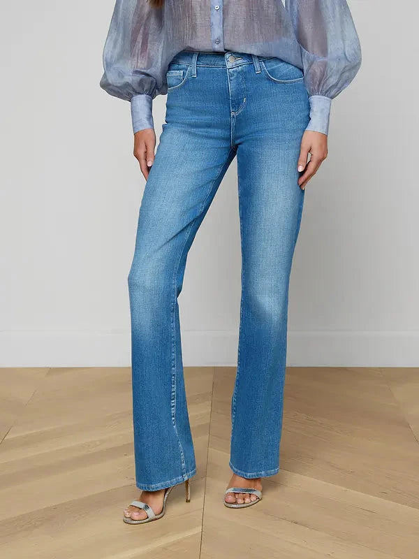 Selma High Rise Sleek Baby Boot Getty Denim - Flare &amp; Wide Leg L'Agence 