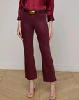 Kendra Coated Cropped Flare Dark Port Denim - Flare & Wide Leg L'Agence 