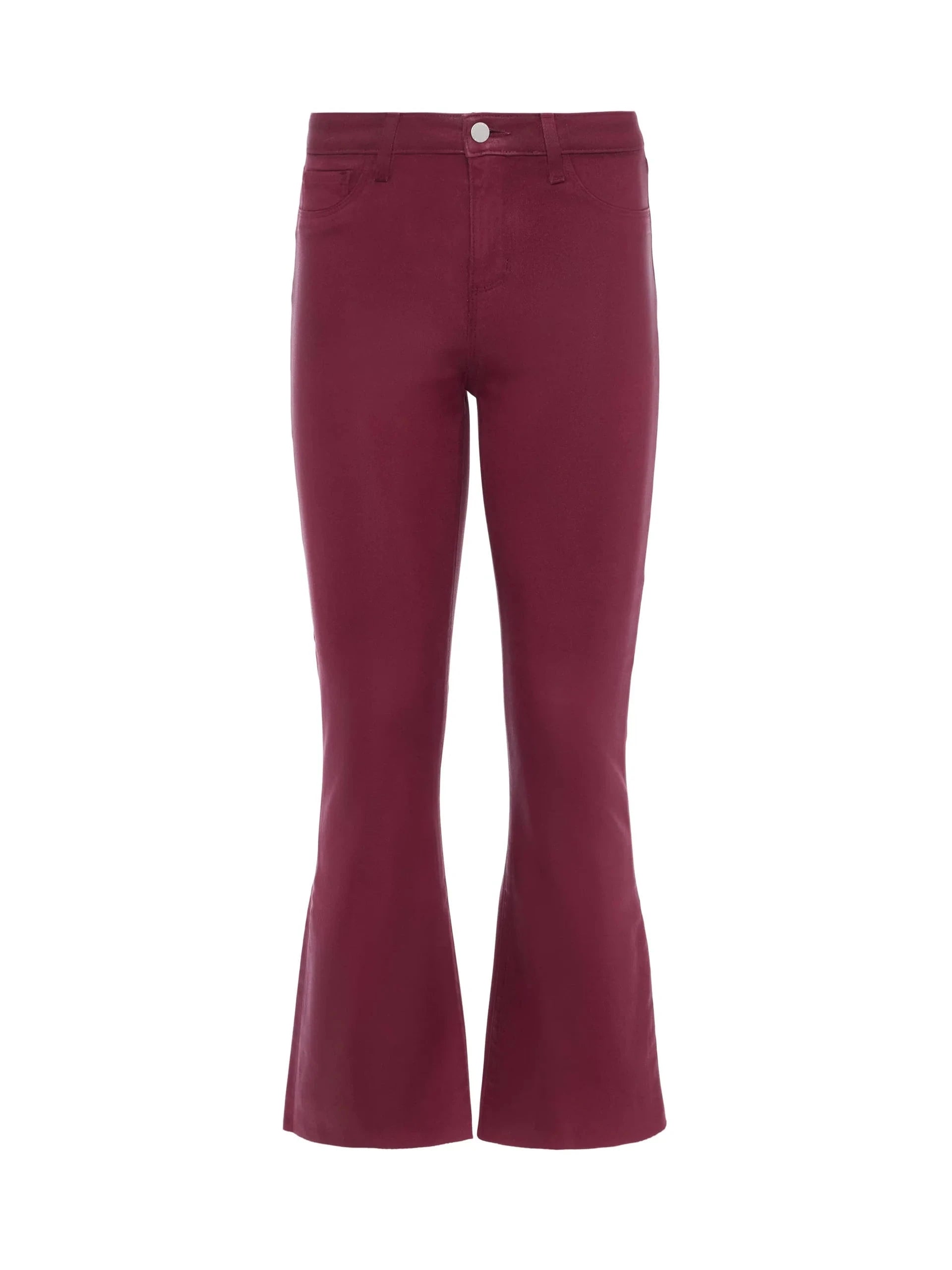 Kendra Coated Cropped Flare Dark Port Denim - Flare &amp; Wide Leg L&#39;Agence 