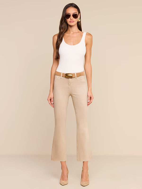 Kendra Coated High Rise Crop Flare Antique Birch