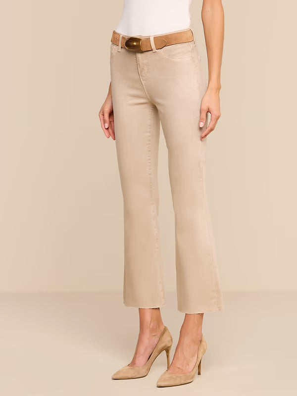 Kendra Coated High Rise Crop Flare Antique Birch