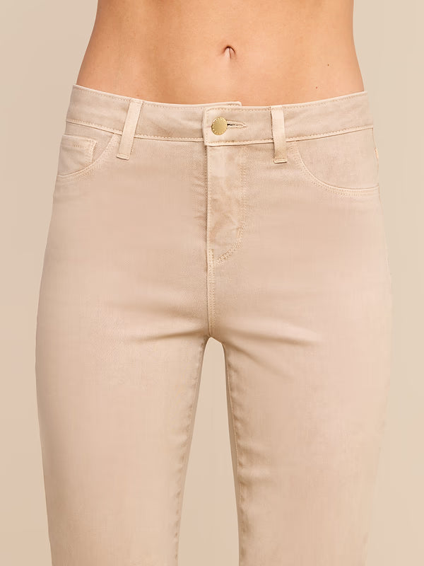 Kendra Coated High Rise Crop Flare Antique Birch