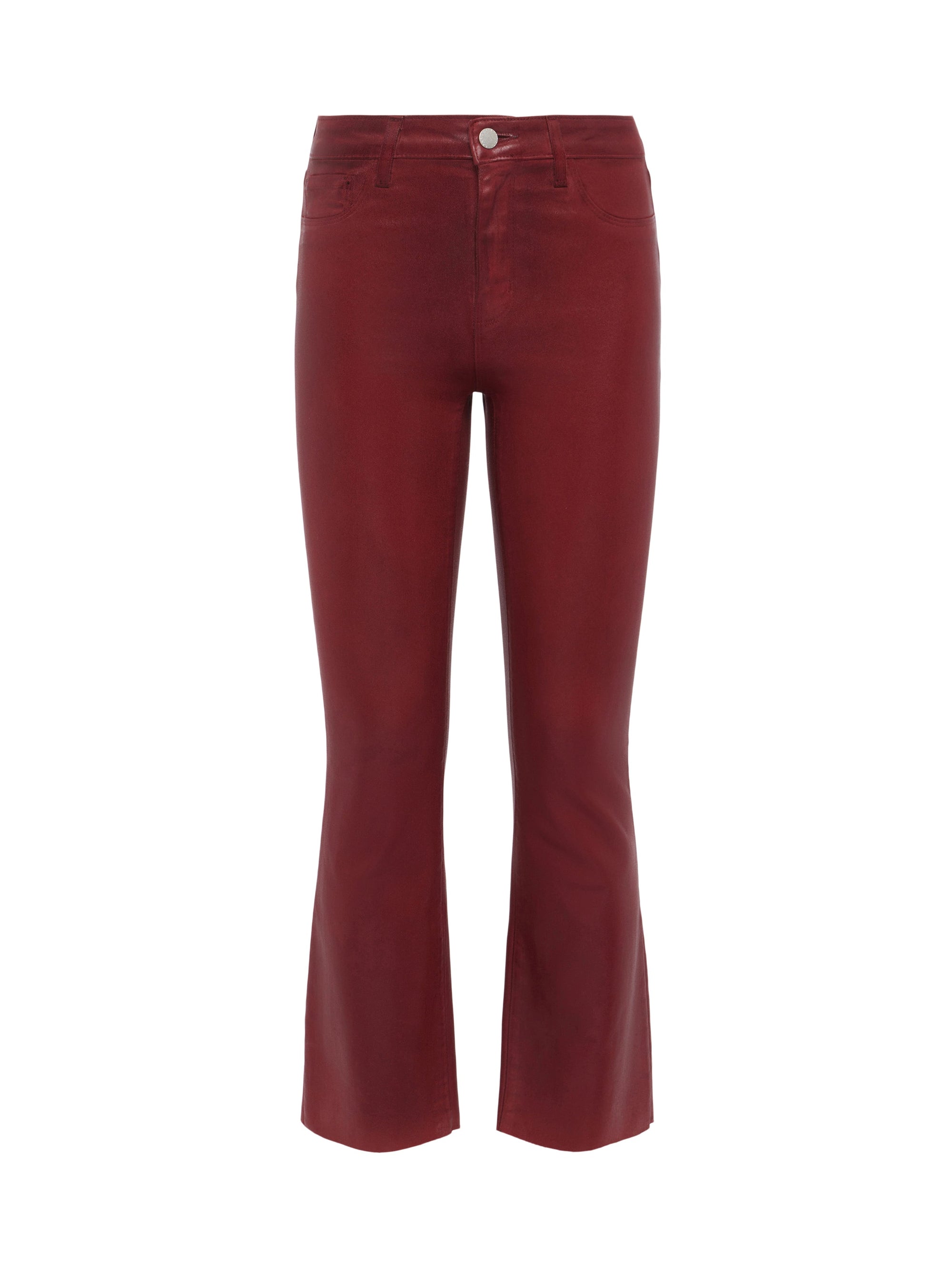 Kendra High Rise Crop Flare Syrah Coated Denim - Cropped & Ankle L'Agence 