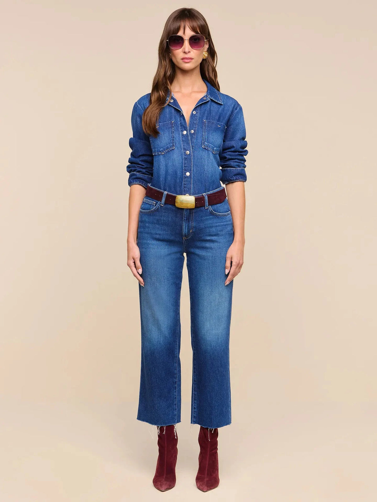 Wanda High Rise Crop Wide Leg Pant Idaho Denim - Flare & Wide Leg L'Agence 
