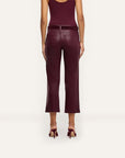 Wanda Coated High Rise Crop Wide Leg Deep Sangria Pants - Trousers L'Agence 