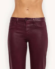 Wanda Coated High Rise Crop Wide Leg Deep Sangria Pants - Trousers L'Agence 