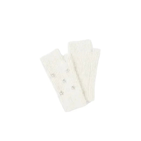 Star Embellished Angora Mittens Ivory Mittens Pissenlit 