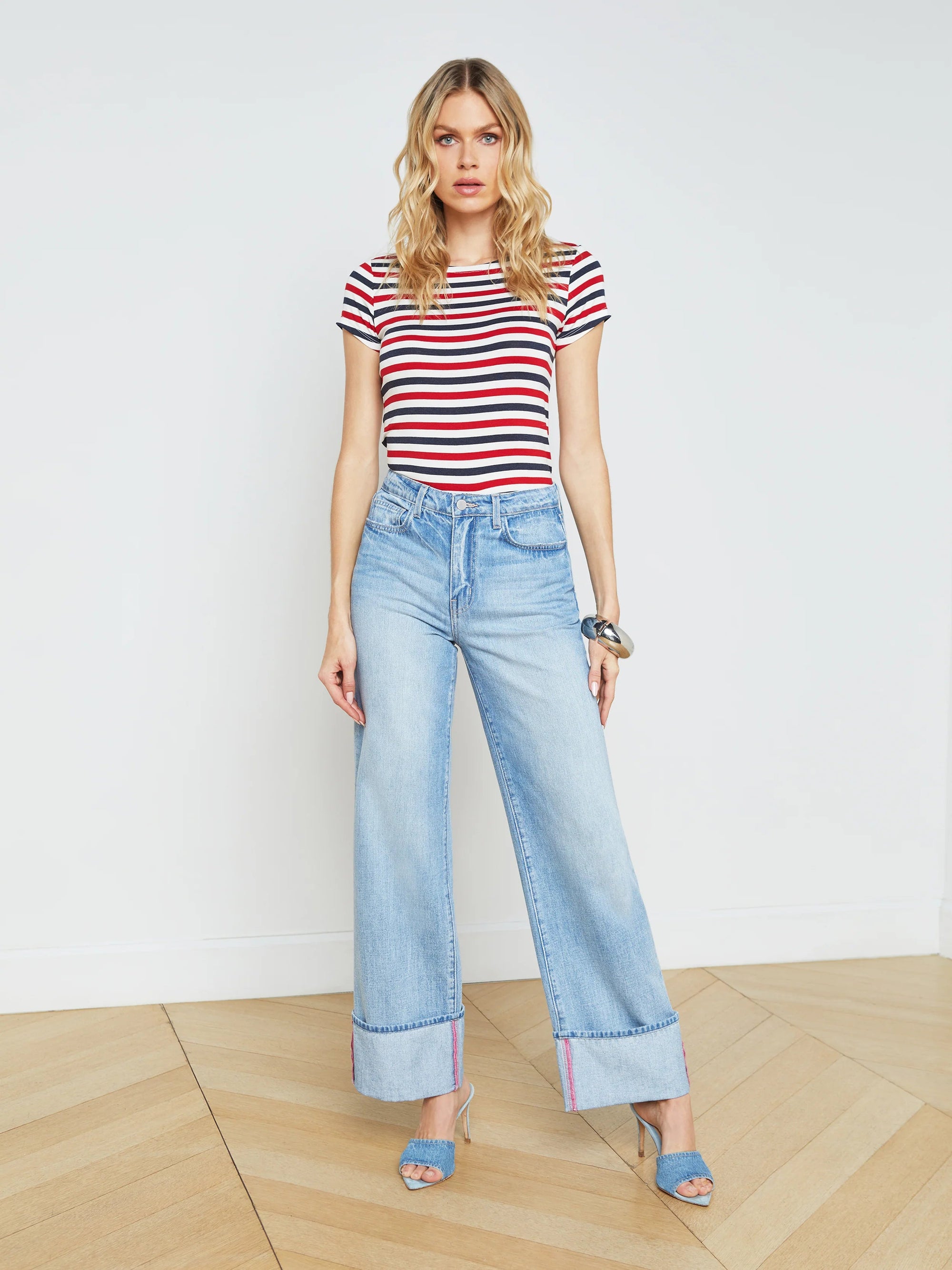 Miley Ultra High Rise Wide Leg Cuff Emerson Denim - Flare & Wide Leg L'Agence 