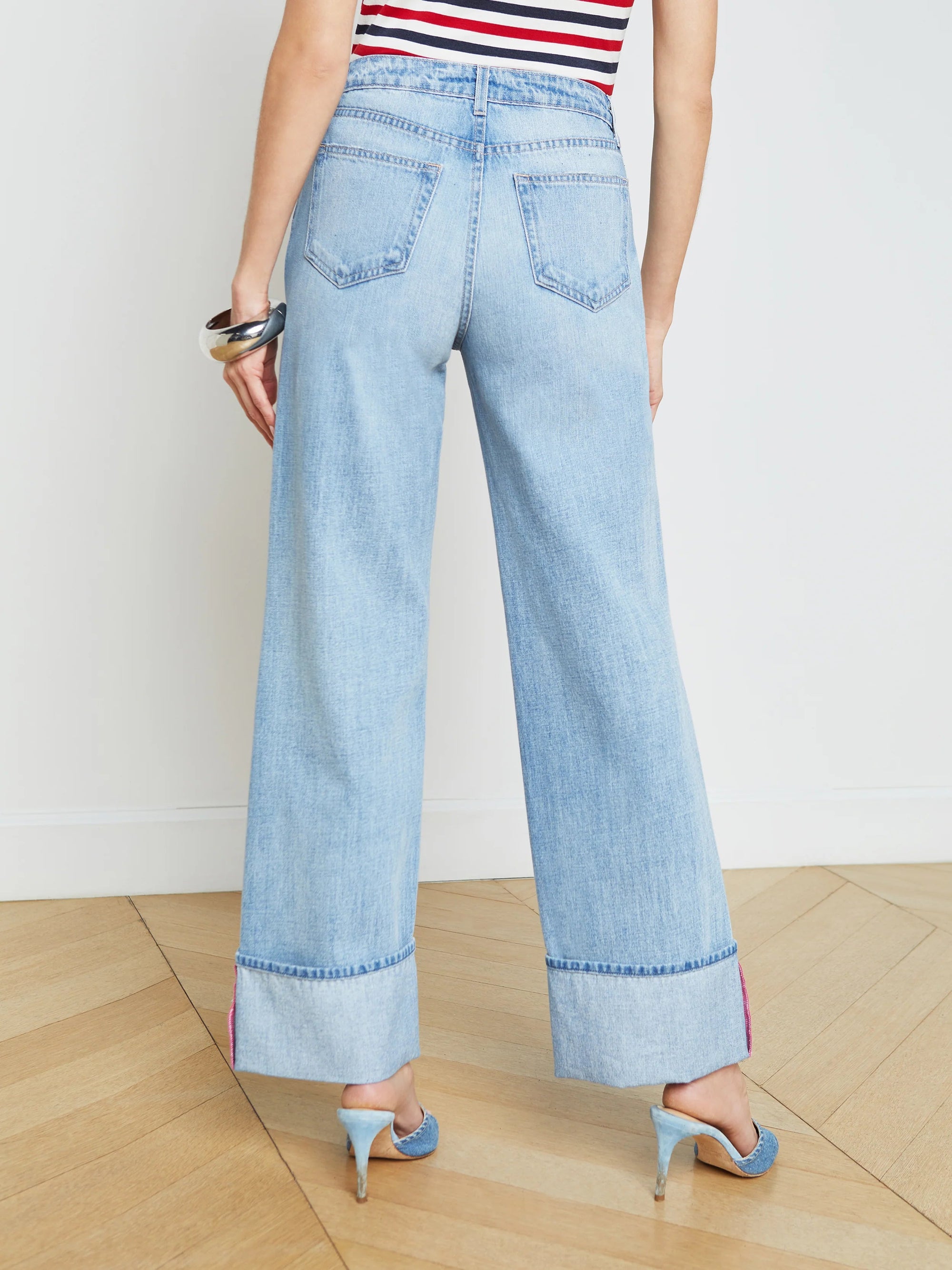 Miley Ultra High Rise Wide Leg Cuff Emerson Denim - Flare & Wide Leg L'Agence 