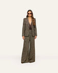 Allanah Sequined Trouser Beige/Black/Gold Flower Sequin Pants - Trousers L'Agence 