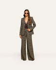 Allanah Sequined Trouser Beige/Black/Gold Flower Sequin Pants - Trousers L'Agence 