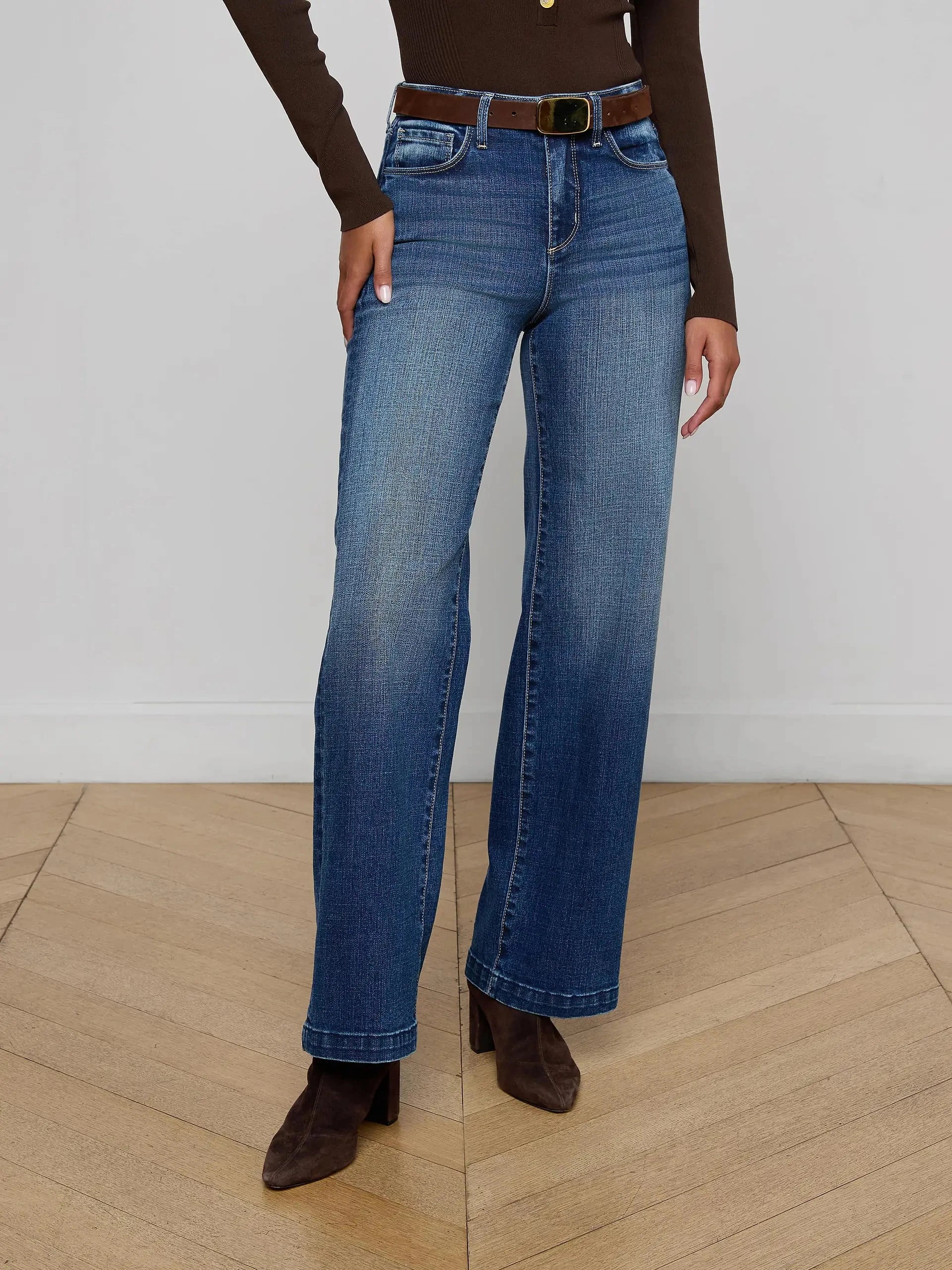 Scottie Wide-Leg Jean Gladstone Denim - Flare & Wide Leg L'Agence 