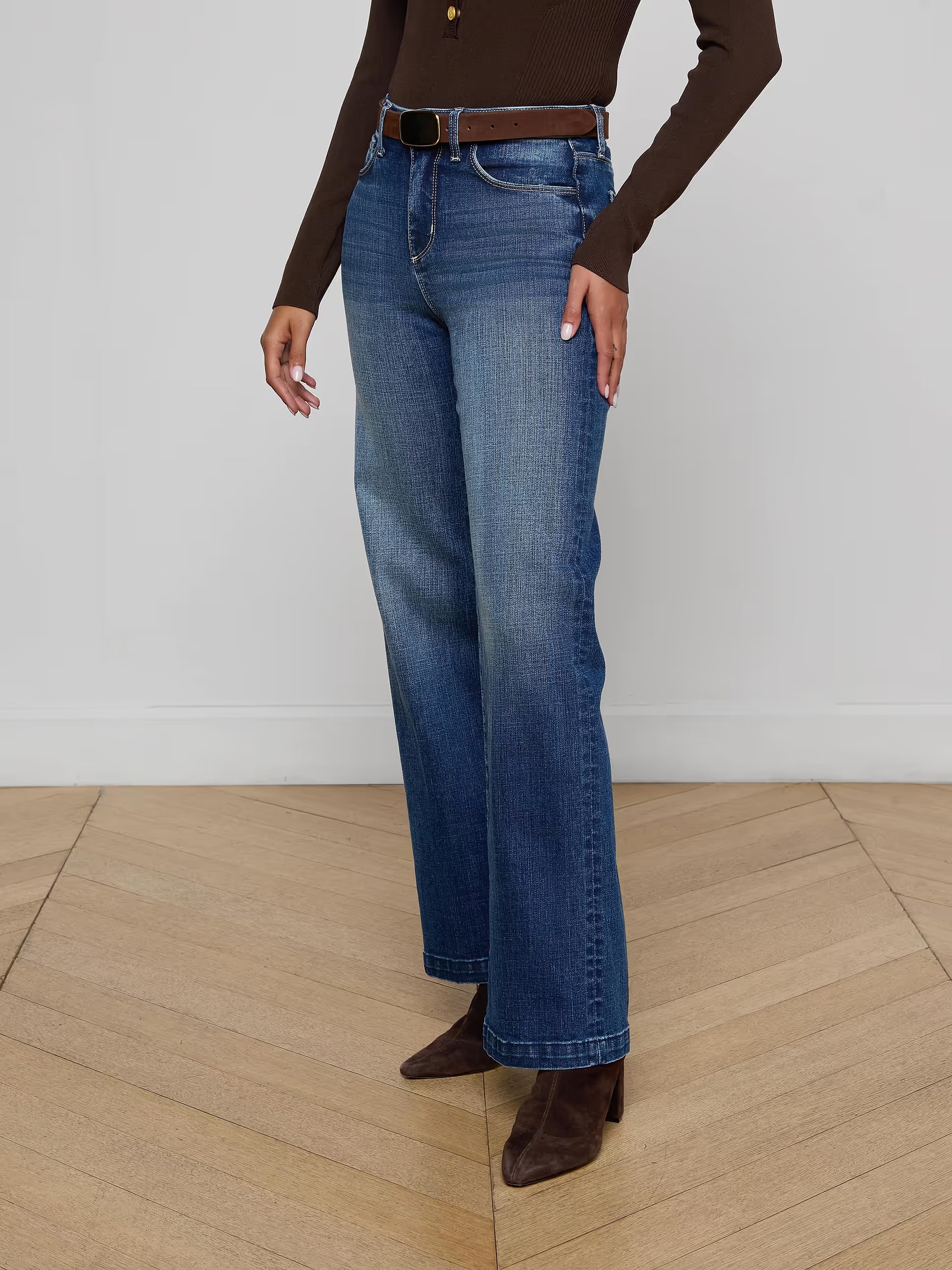Scottie Wide-Leg Jean Gladstone Denim - Flare & Wide Leg L'Agence 