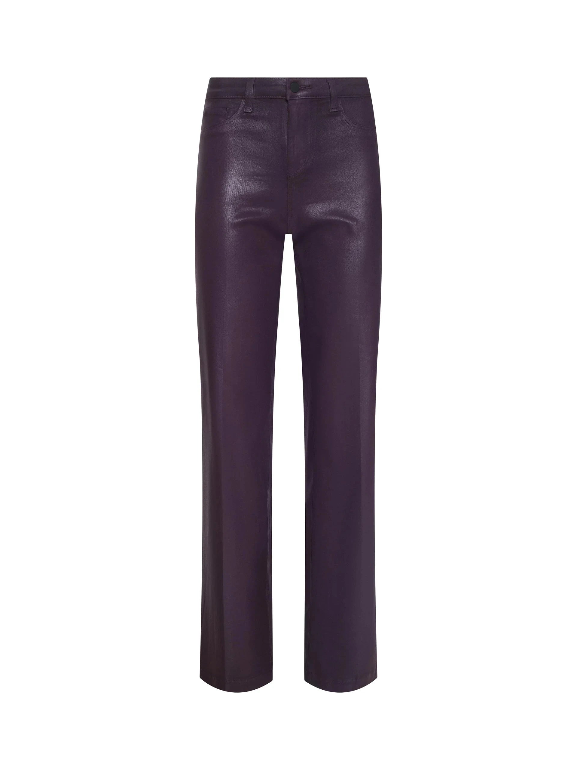 Scottie Coated Wide-Leg Jean Dark Malbec Denim - Flare &amp; Wide Leg L&#39;Agence 
