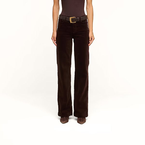 Scottie Velvet High Rise Wide Leg Dark Java Denim - Flare & Wide Leg L'Agence 
