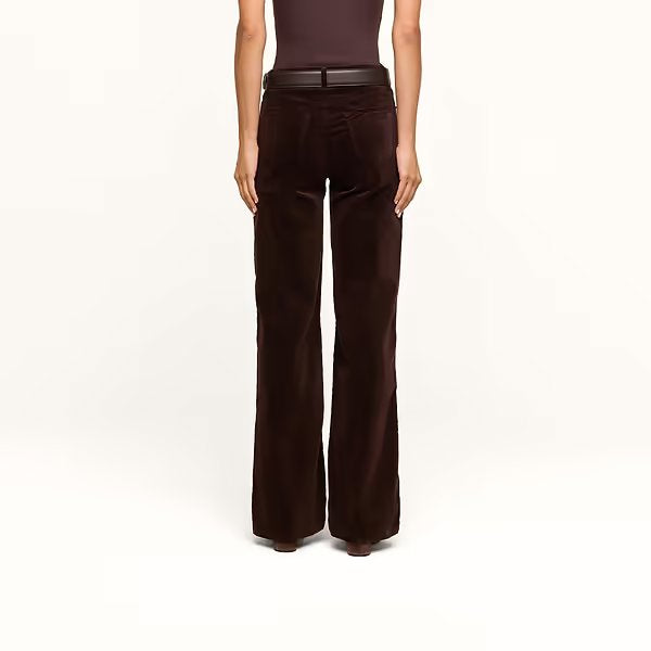 Scottie Velvet High Rise Wide Leg Dark Java Denim - Flare & Wide Leg L'Agence 